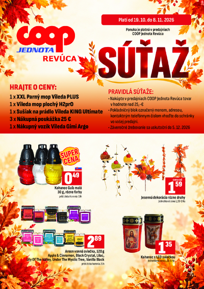 Letáky Regionálny leták  COOP Jednota Revúca, platné od 19.10. do 8.11.2026
