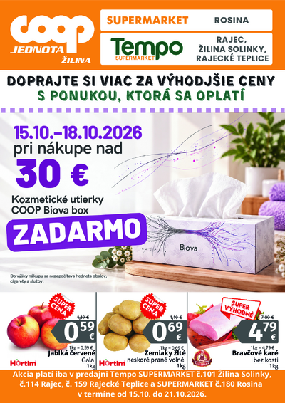 Letáky Regionálny leták COOP Jednota Žilina, platné od 15.10. do 21.10.2026