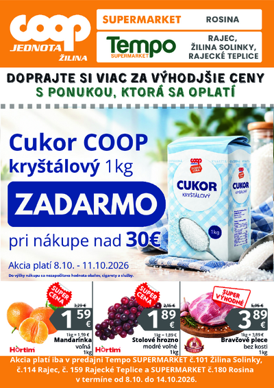 Letáky Regionálny leták COOP Jednota Žilina, platné od 7.10. do 13.10.2026