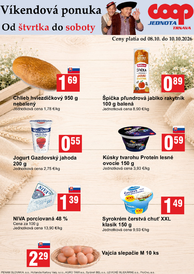 Letáky Regionálny leták COOP Jednota Trnava , platné od 8.10. do 6.10.2026