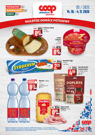 Letáky Regionálny leták COOP Jednota Krupina, platné od 14.10. do 4.11.2026