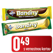 Banány v čokoláde 45 g a Banány v bielej poleve 42 g