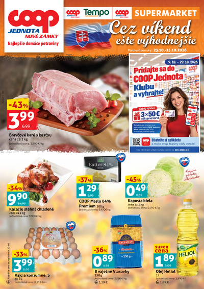 Letáky Regionálny leták COOP Jednota Nové Zámky, platné od 23.10. do 25.10.2026