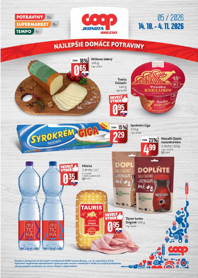 Letáky Regionálny leták COOP Jednota Brezno, platné od 14.10. do 4.11.2026