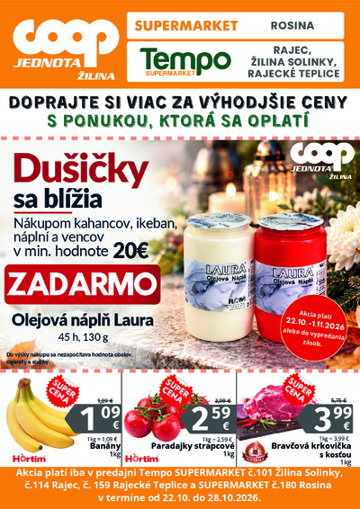 Letáky Regionálny leták COOP Jednota Žilina, platné od 22.10. do 28.10.2026