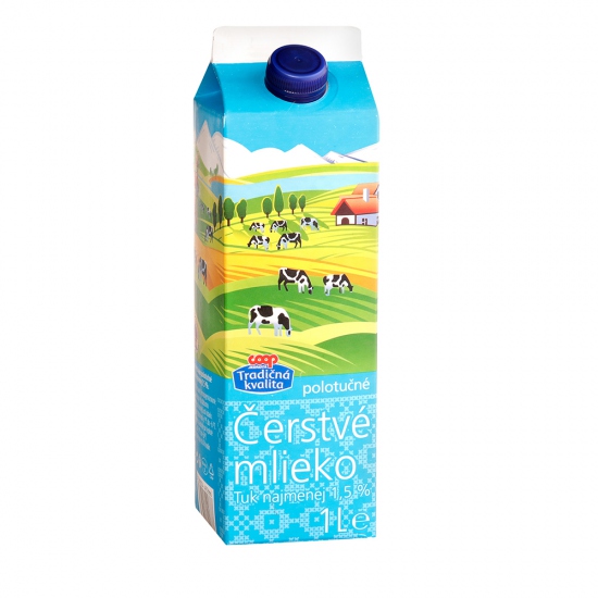 Mlieko čerstvé 1,5% 1l